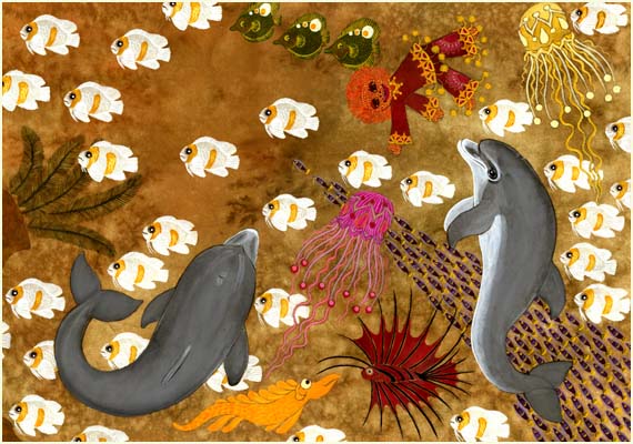 Doll and dolphins